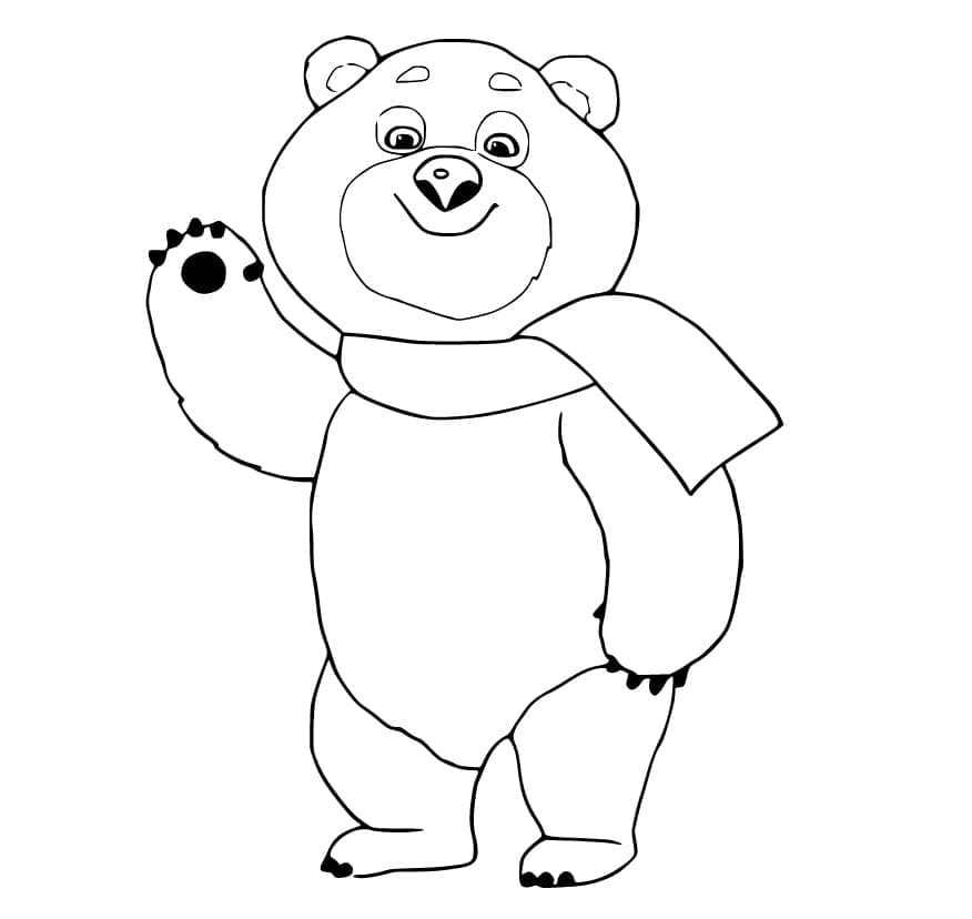 Tegneserie Panda fargeleggingsside