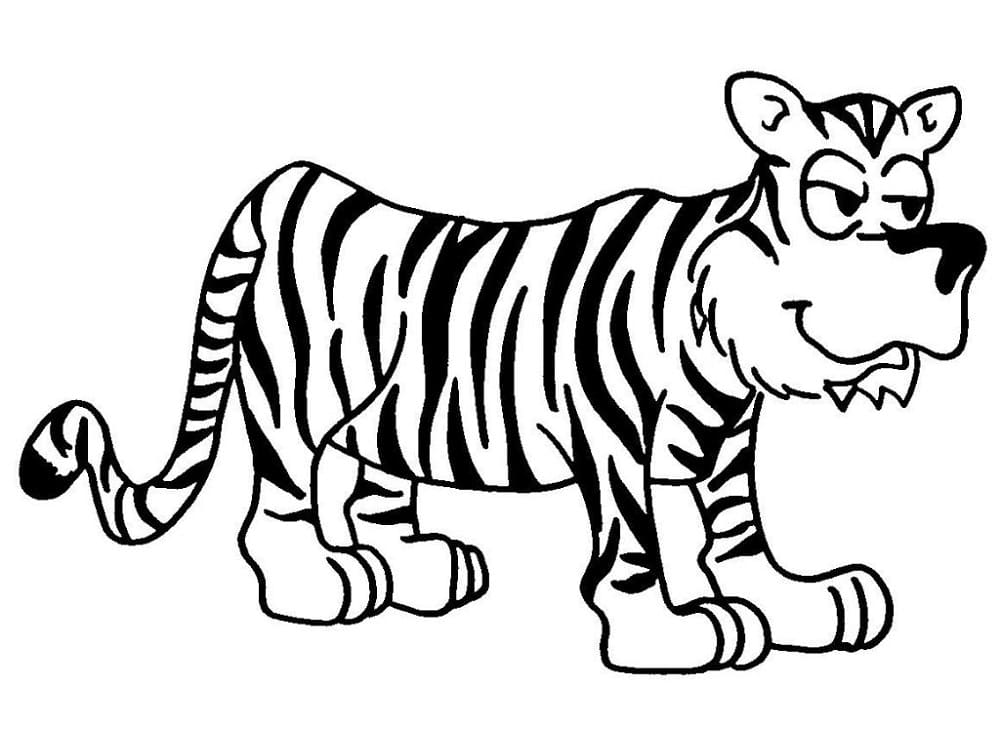 Tegneserie Tiger For Barn fargeleggingsside