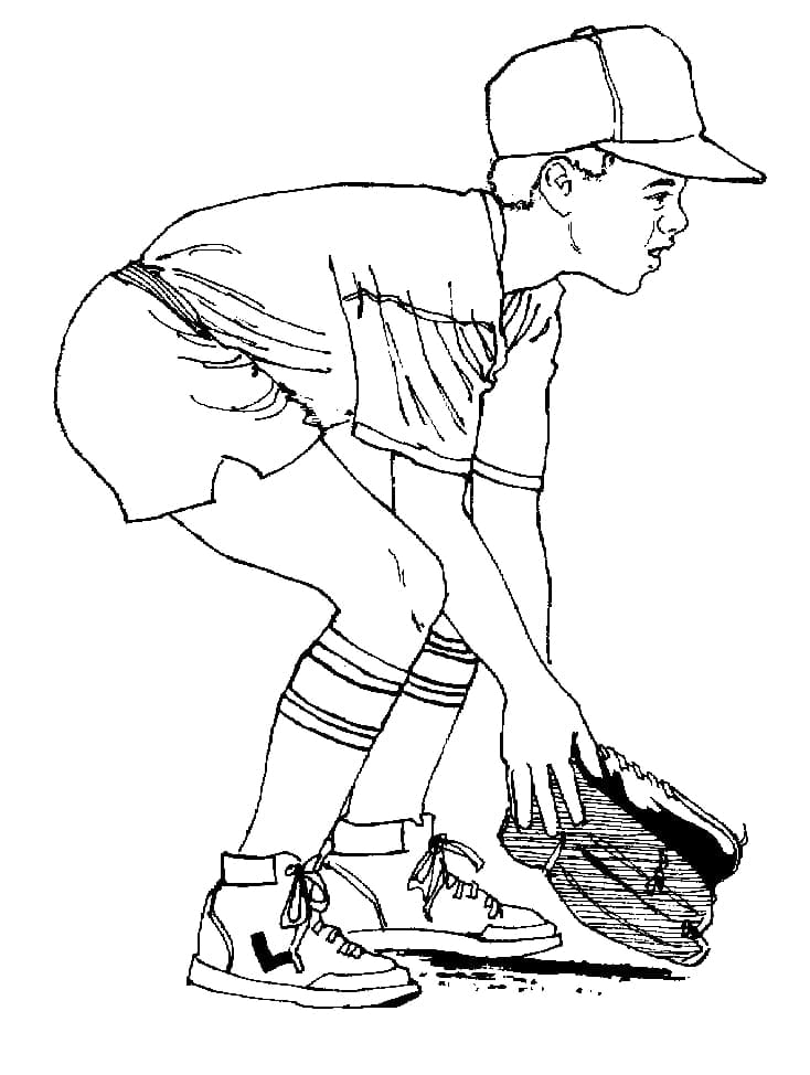 Ung Dreng Spiller Baseball fargeleggingsside
