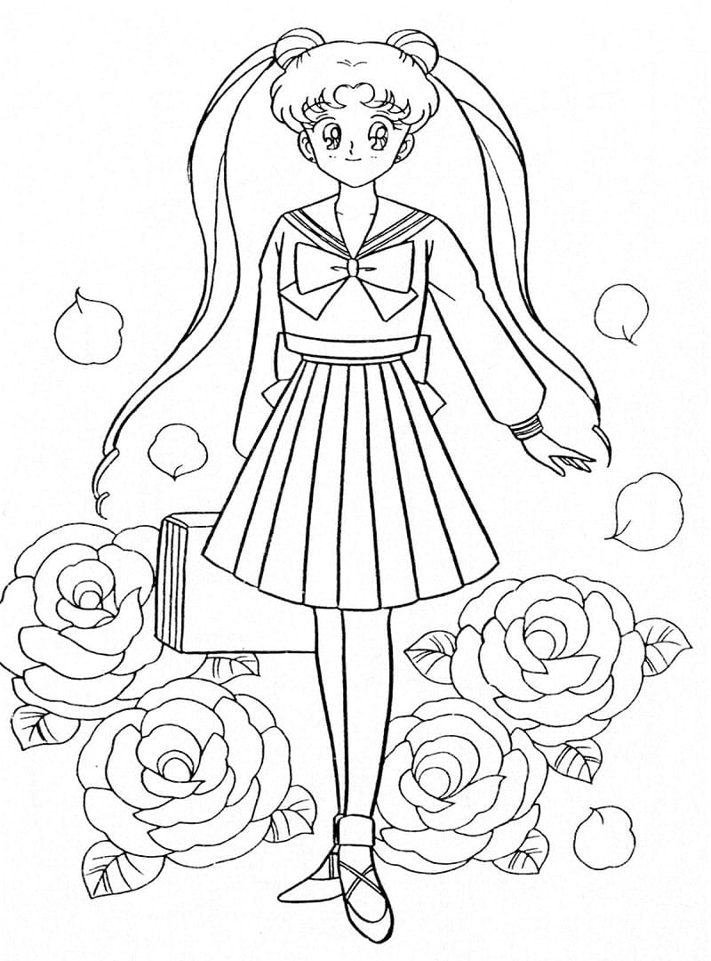 Usagi Tsukino fra Anime Sailor Moon fargelegging
