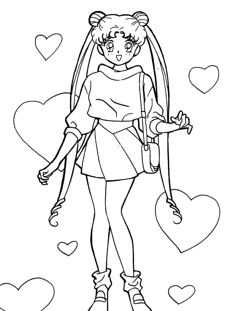 Usagi Tsukino from Sailor Moon fargeleggingsside