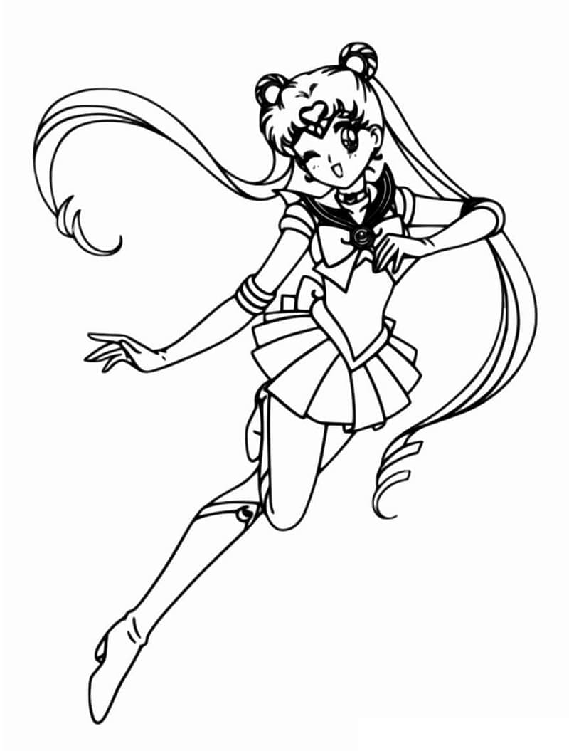 Vakker Sailor Moon fargeleggingsside