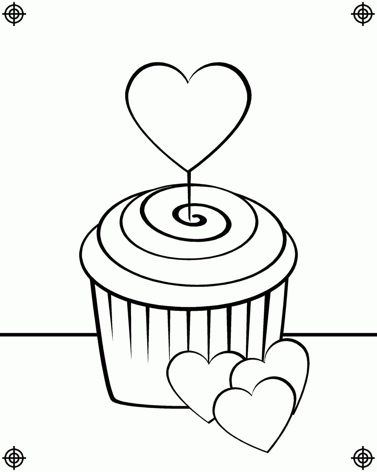 Valentines Cupcake fargelegging