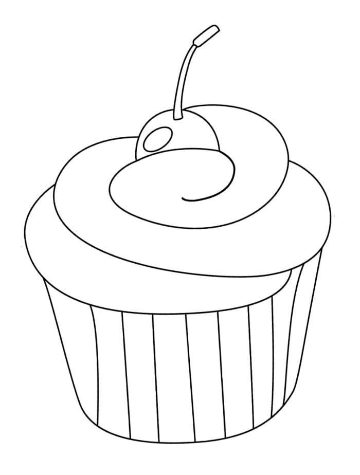 Veldig Enkel Cupcake fargeleggingsside