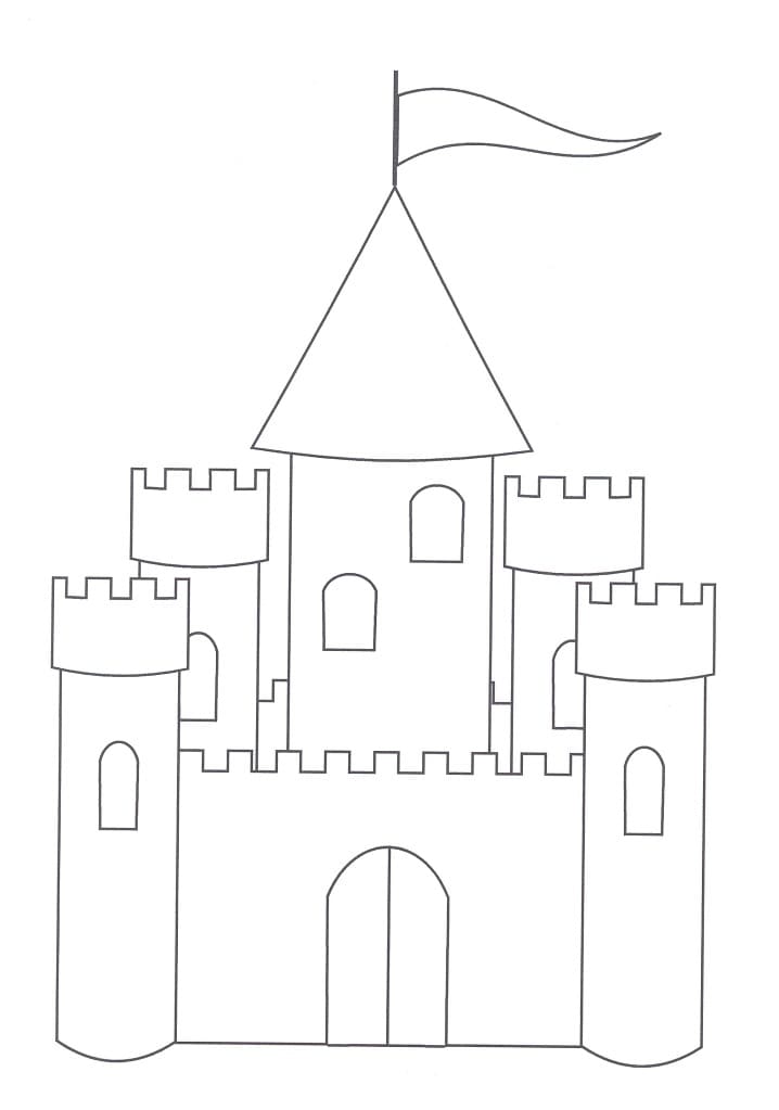 Veldig Enkelt Slott fargeleggingsside