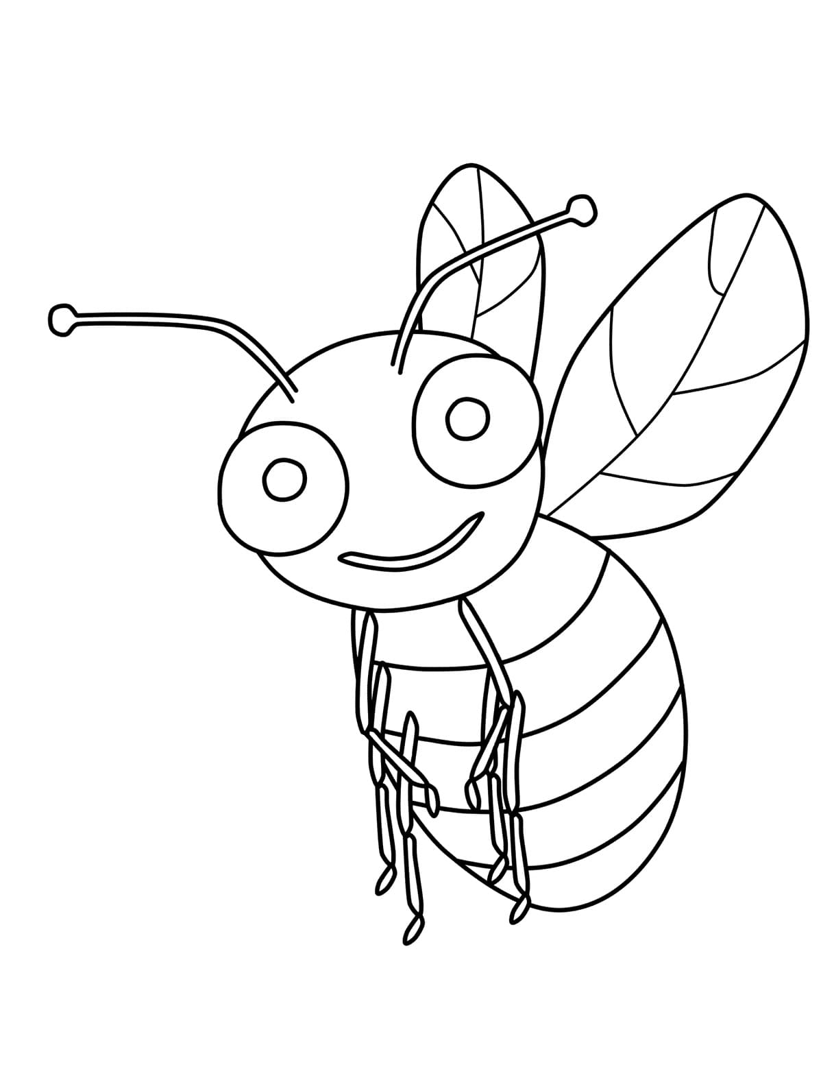 A Cartoon Bee fargeleggingsside
