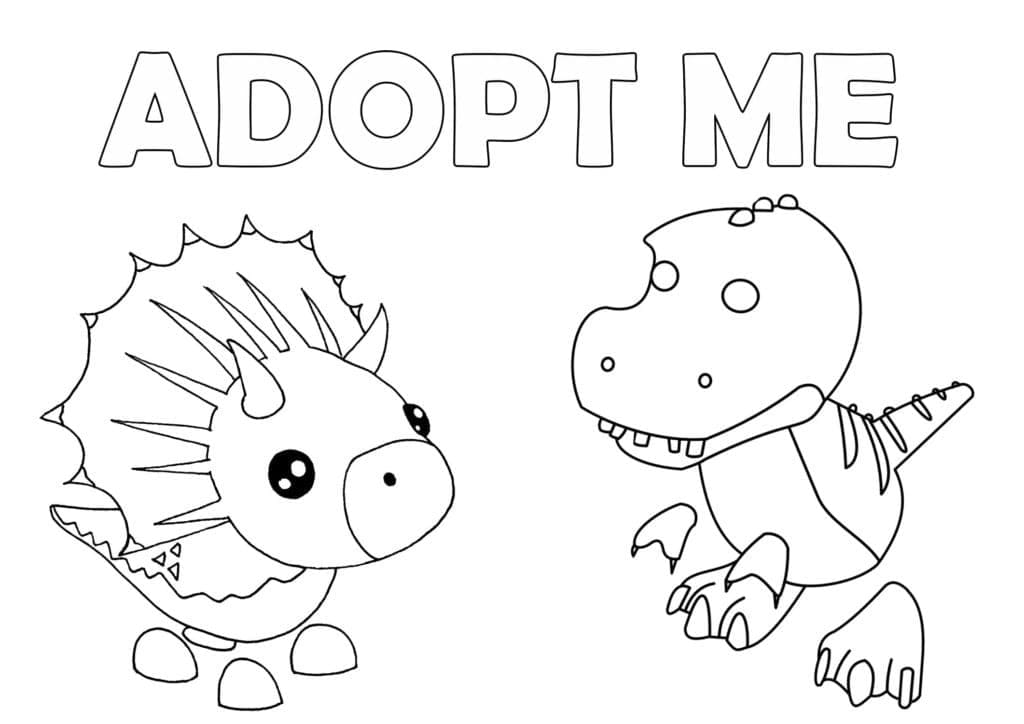 Adopter Meg Dinosaurer fargeleggingsside
