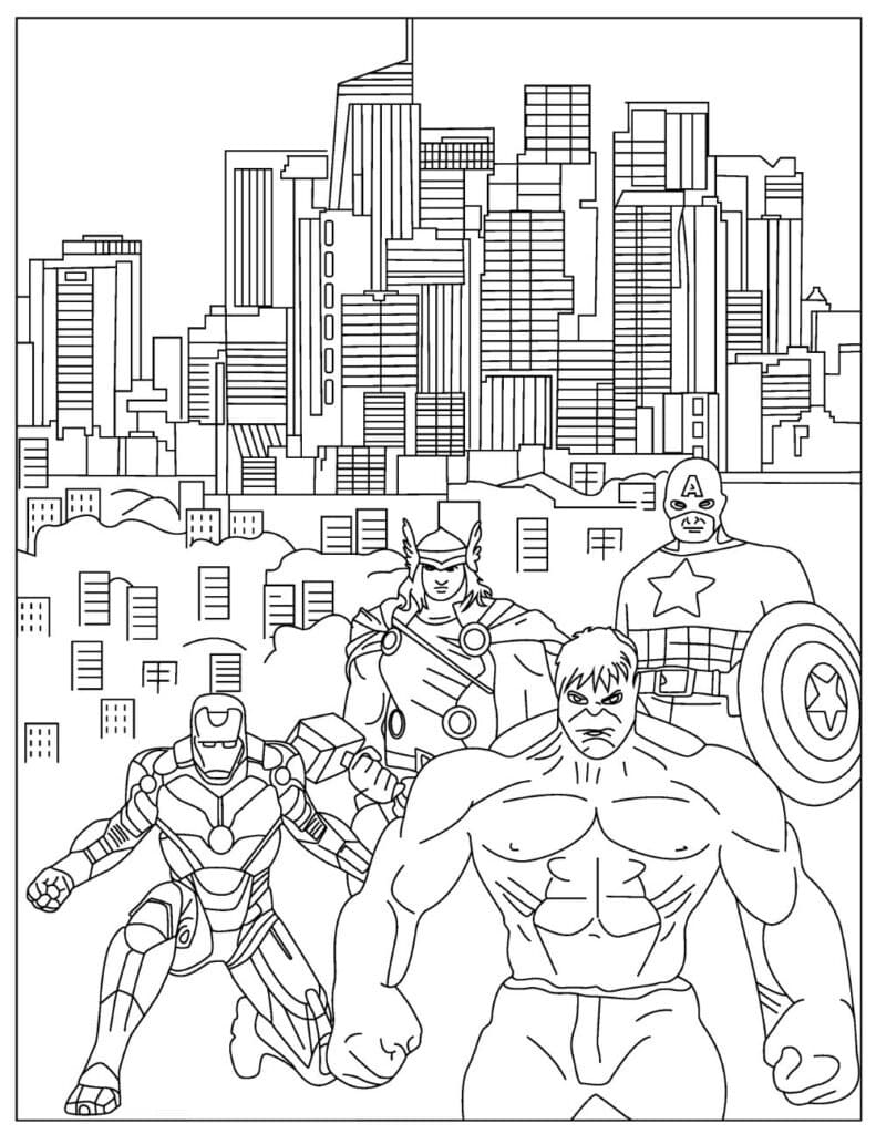 Avengers I Byen fargeleggingsside