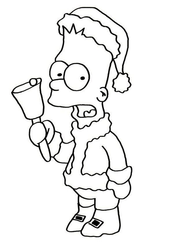 Bart Simpson om jul fargelegging