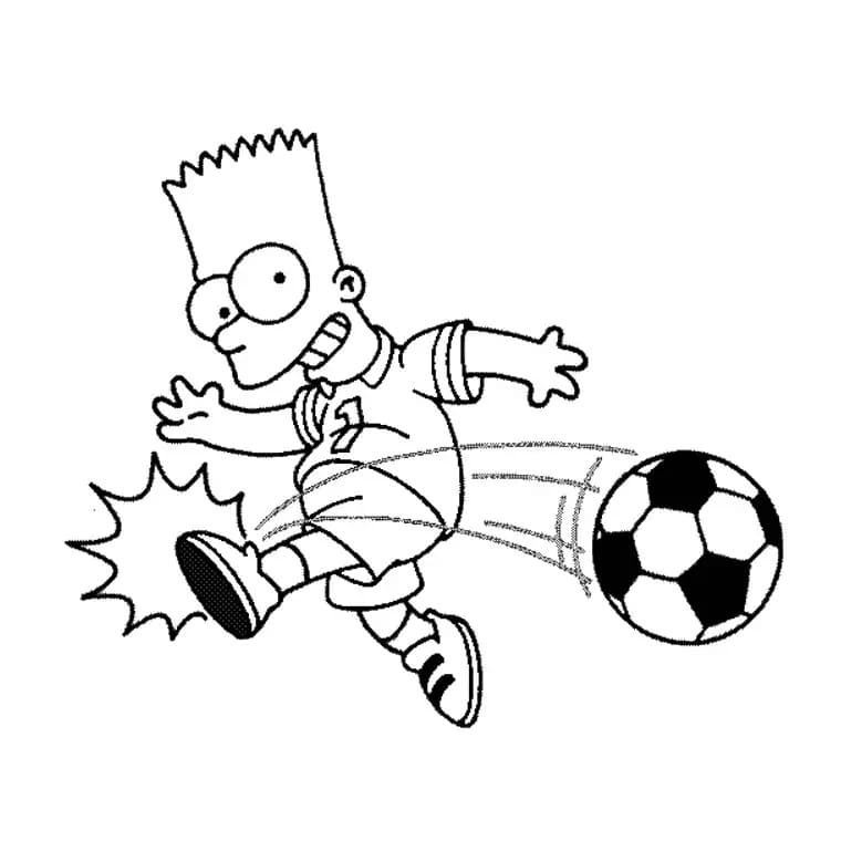 Bart Simpson spiller fotball fargeleggingsside