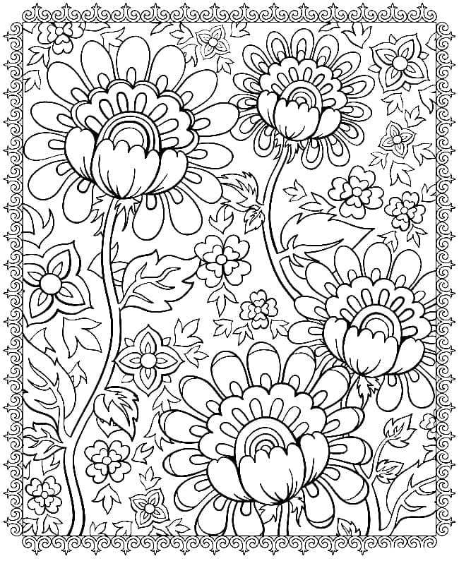 Blomster psykedeliske fargelegging