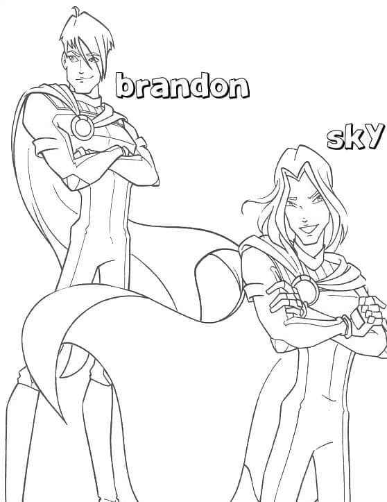 Brandon Og Sky fargeleggingsside