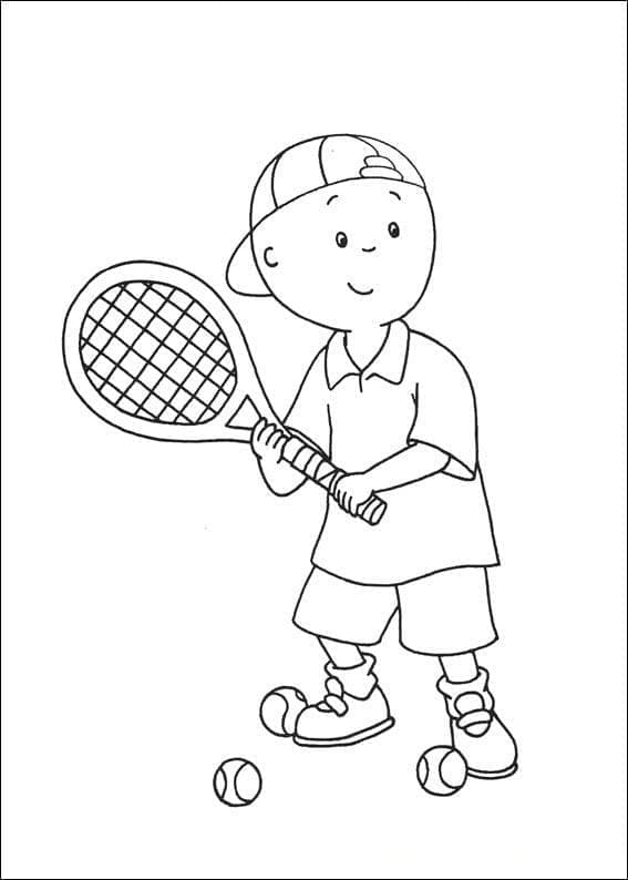 Caillou Spiller Tennis fargelegging