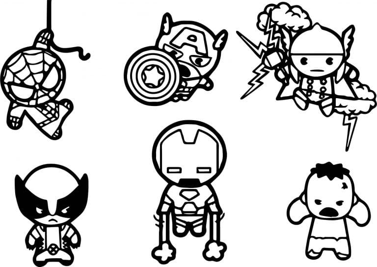 Chibi Avengers fargeleggingsside