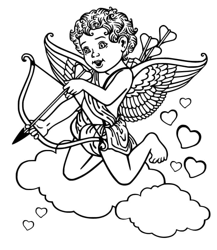 Cupid På Skyen fargelegging