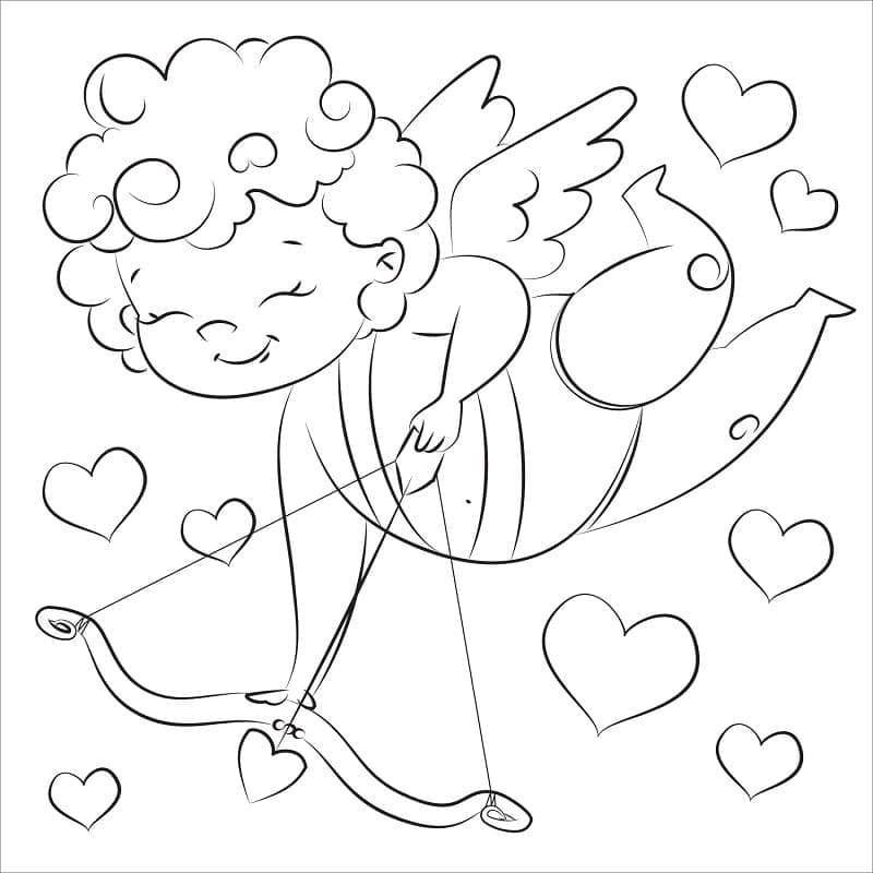 Cupido til Valentinsdagen fargelegging
