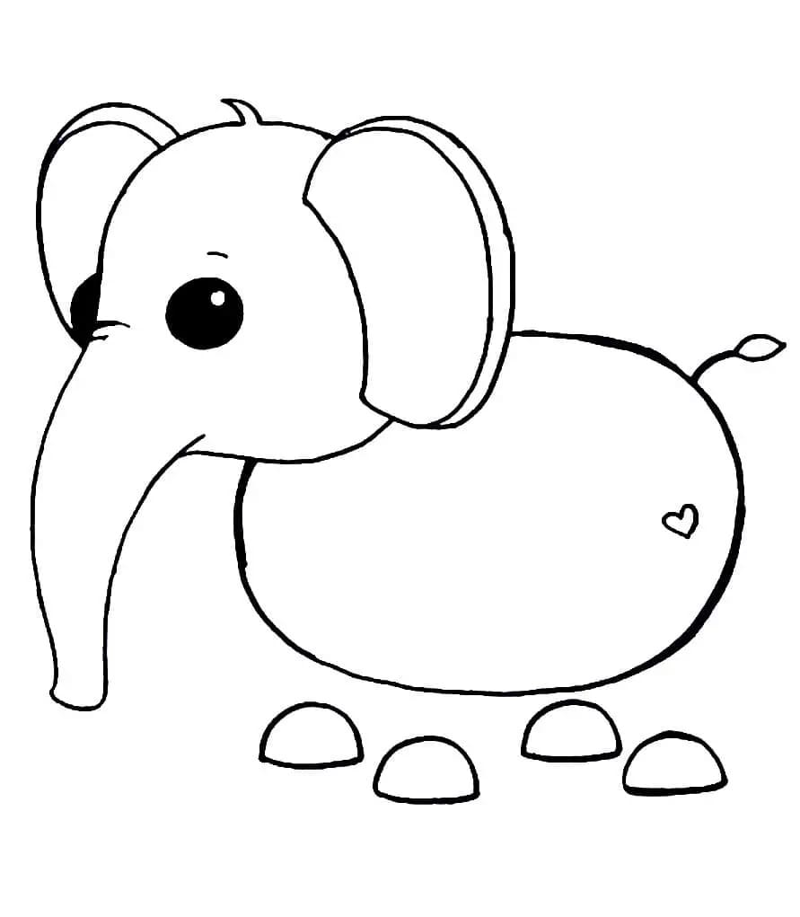 Elephant fra Adopt Me fargelegging