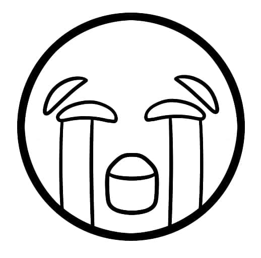 Emoji Med Høyt Gråtende Ansikt fargelegging