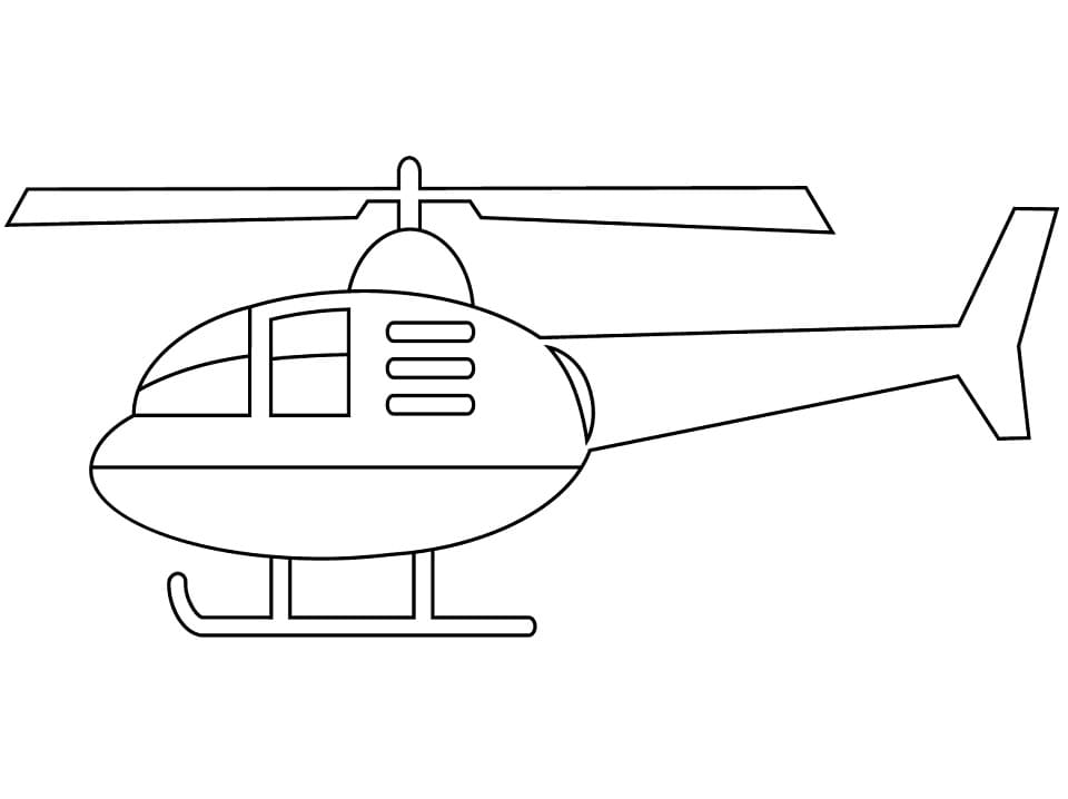 Enkelt helikopter som kan skrives ut fargelegging