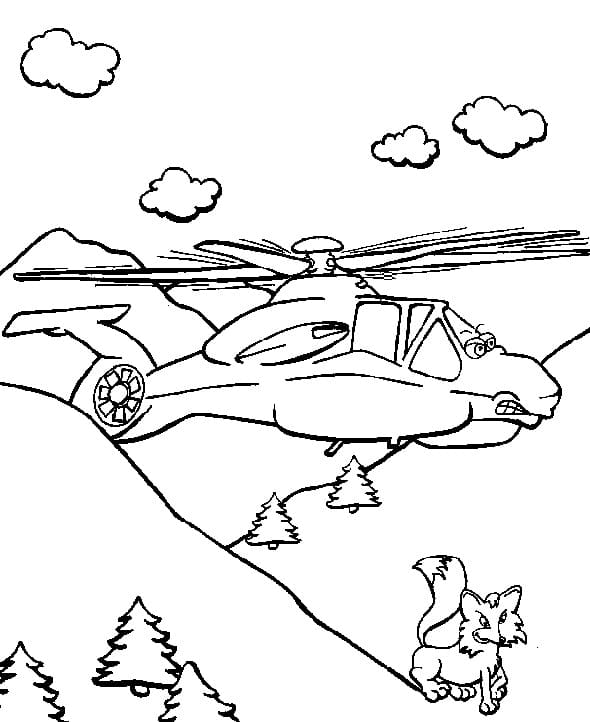 Flyvende helikopter fargelegging