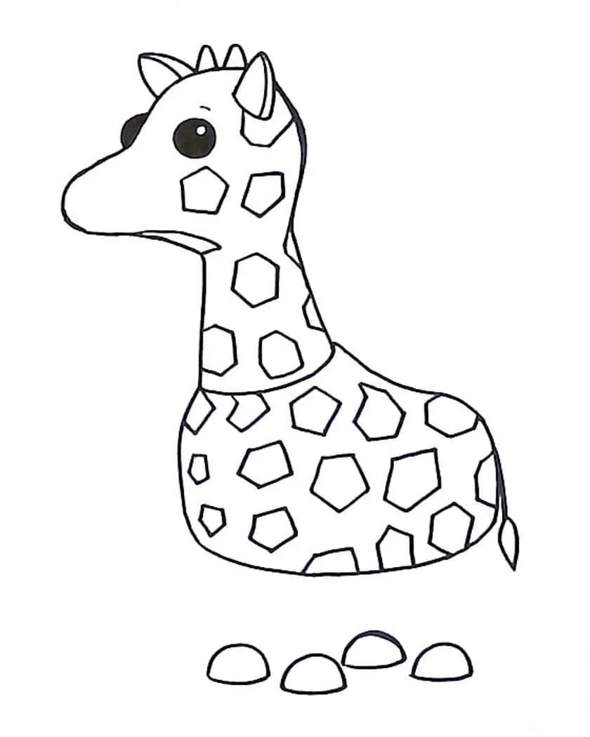 Giraffe fra Adopt Me fargeleggingsside
