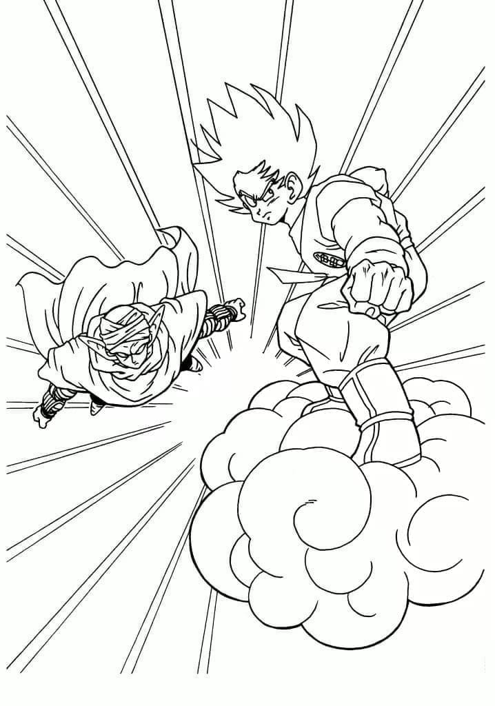 Goku Og Piccolo fargeleggingsside