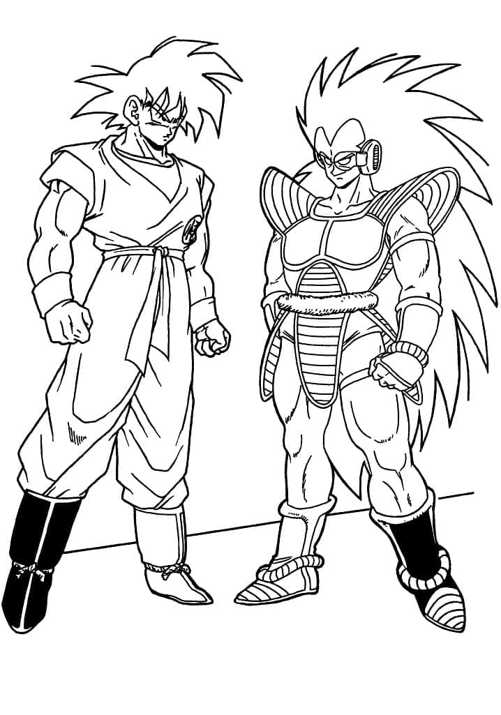 Goku Og Raditz fargeleggingsside