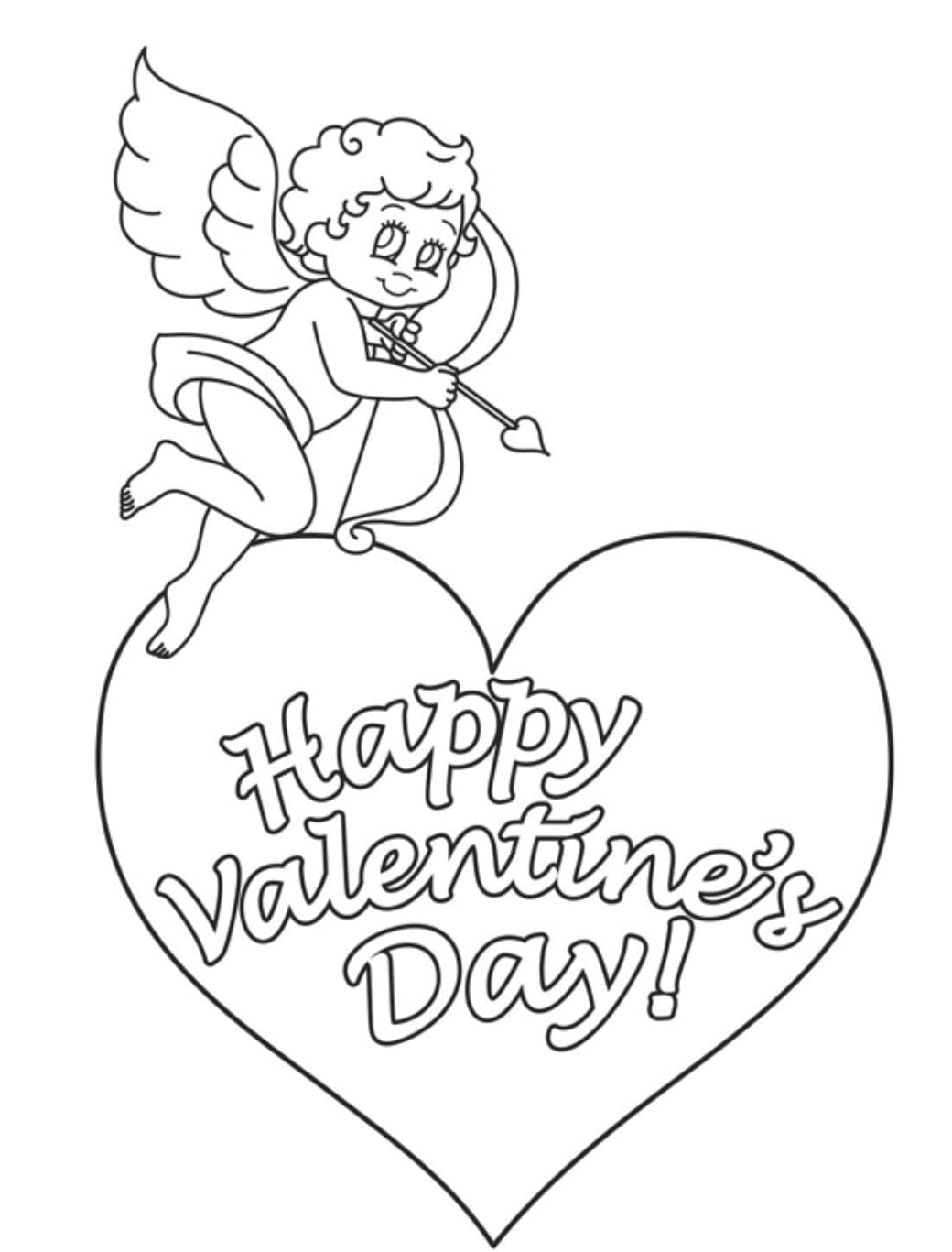 Gratulerer Med Valentinsdagen Cupido fargelegging