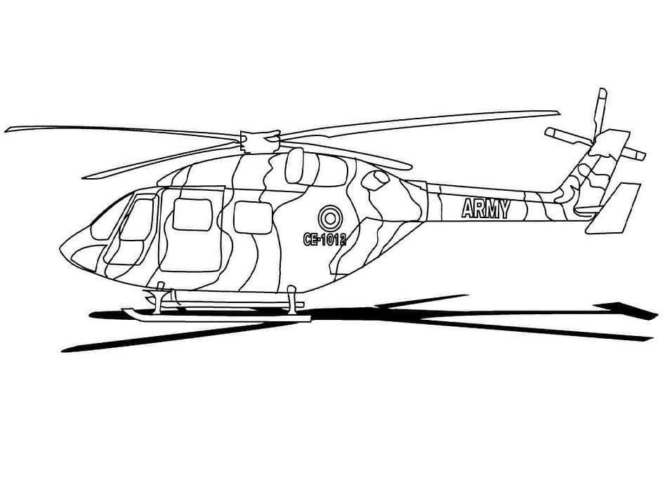 Helikopter som kan skrives ut for barn fargelegging