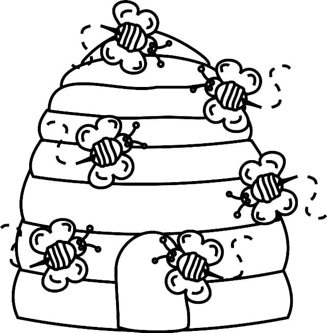 Honningbier Og Bikube fargeleggingsside