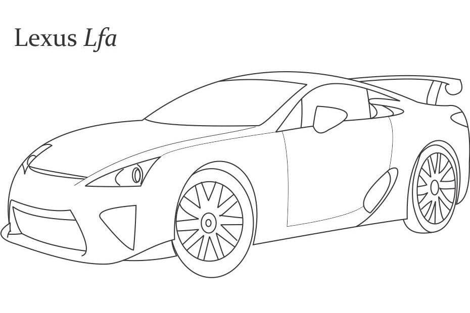 Lexus Lfa racerbil fargeleggingsside