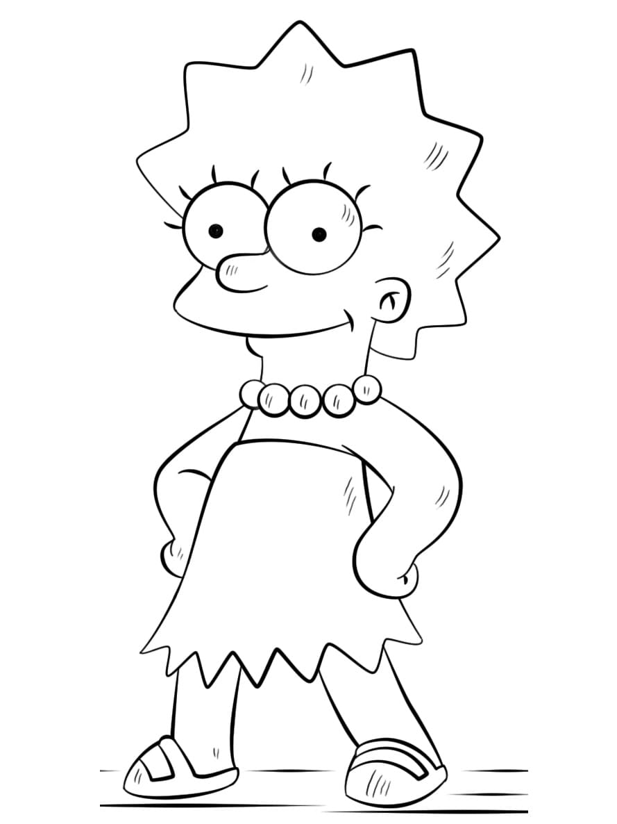 Lisa Simpson fra Simpsons fargeleggingsside