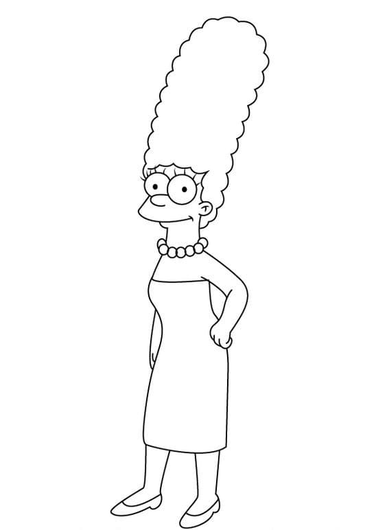 Marge Simpson fra Simpsons fargelegging