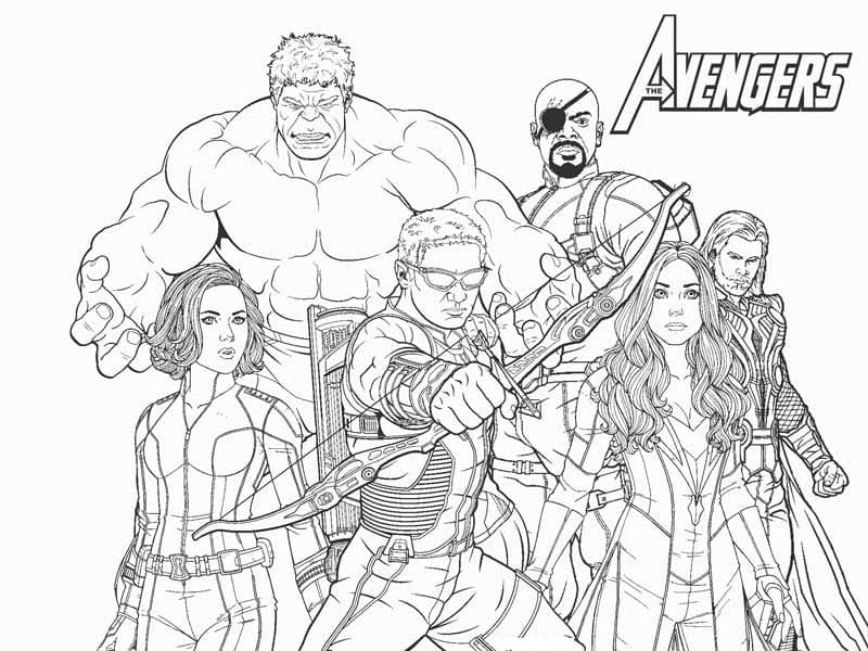 Medlemmer Av Avengers fargeleggingsside