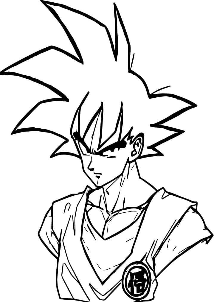 Portrett Av Goku SSj1 fargelegging