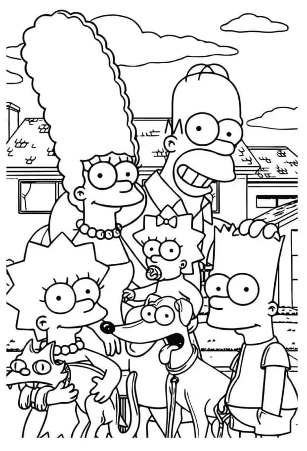 Simpsons bildet fargelegging