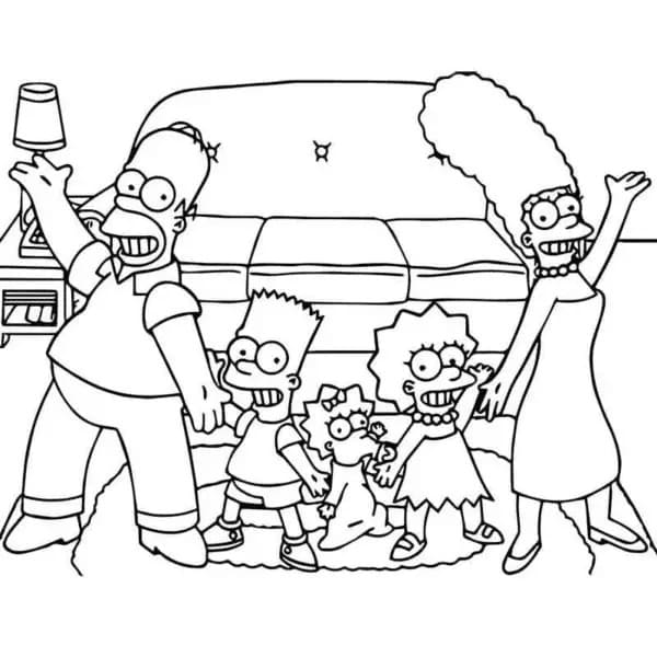 Simpsons familie fargelegging