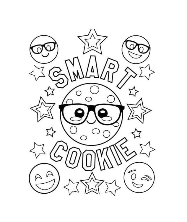Smarte Cookie-Emojier fargeleggingsside