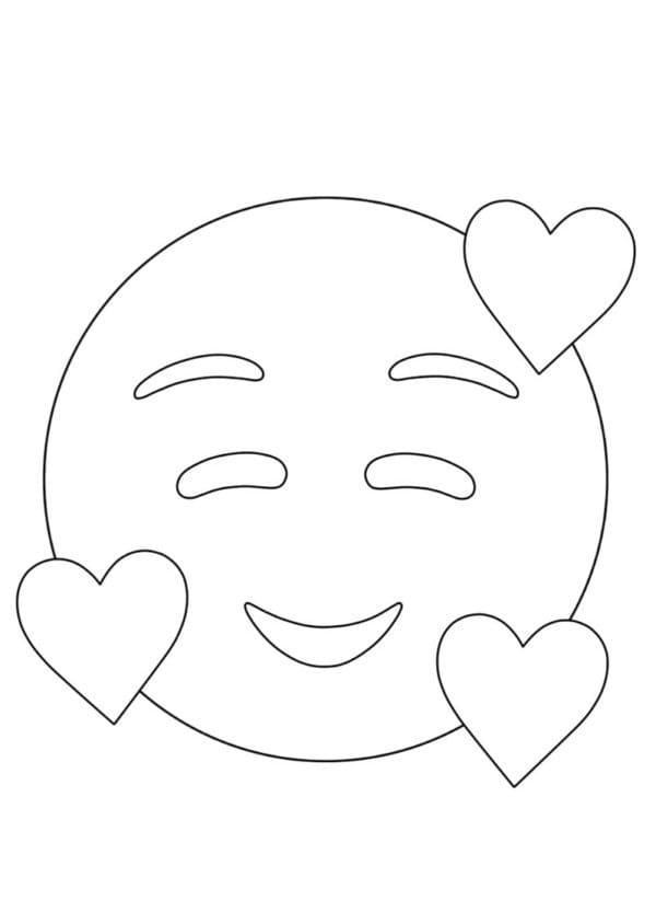 Smilende Ansikt Med hjerte-emoji fargelegging