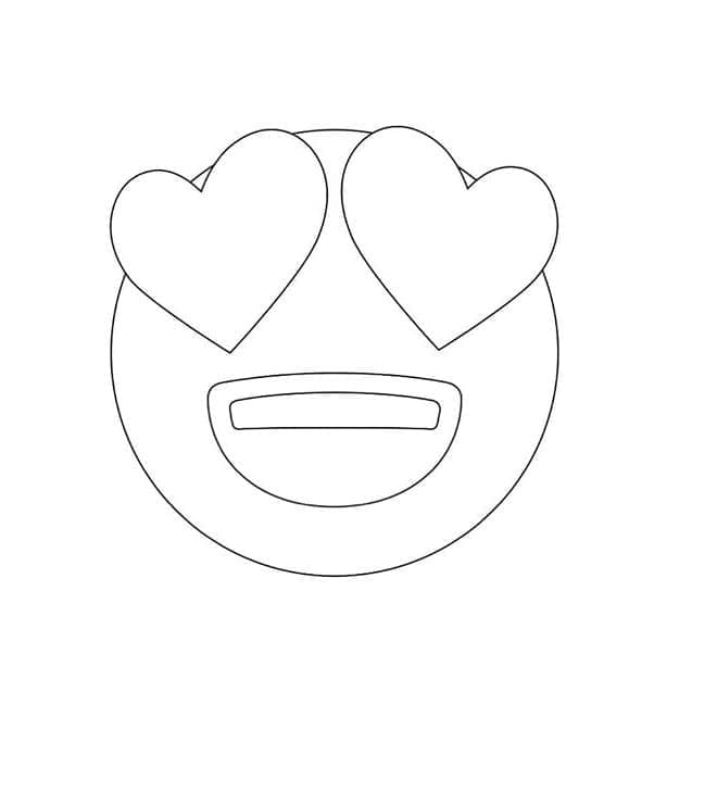 Smilende Ansikt Med Hjerteøyne Emoji fargelegging