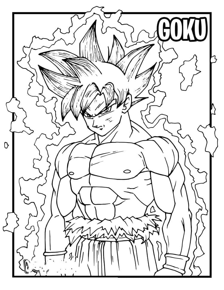 Son Goku fra Anime Dragon Ball Z fargeleggingsside