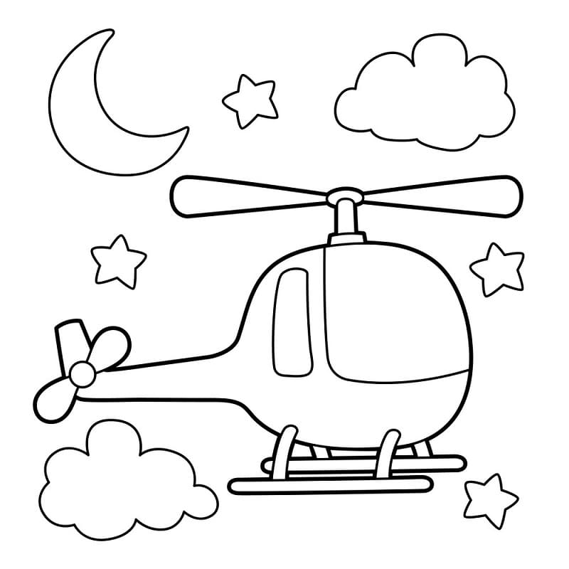 Søt helikopter gratis for barn fargelegging