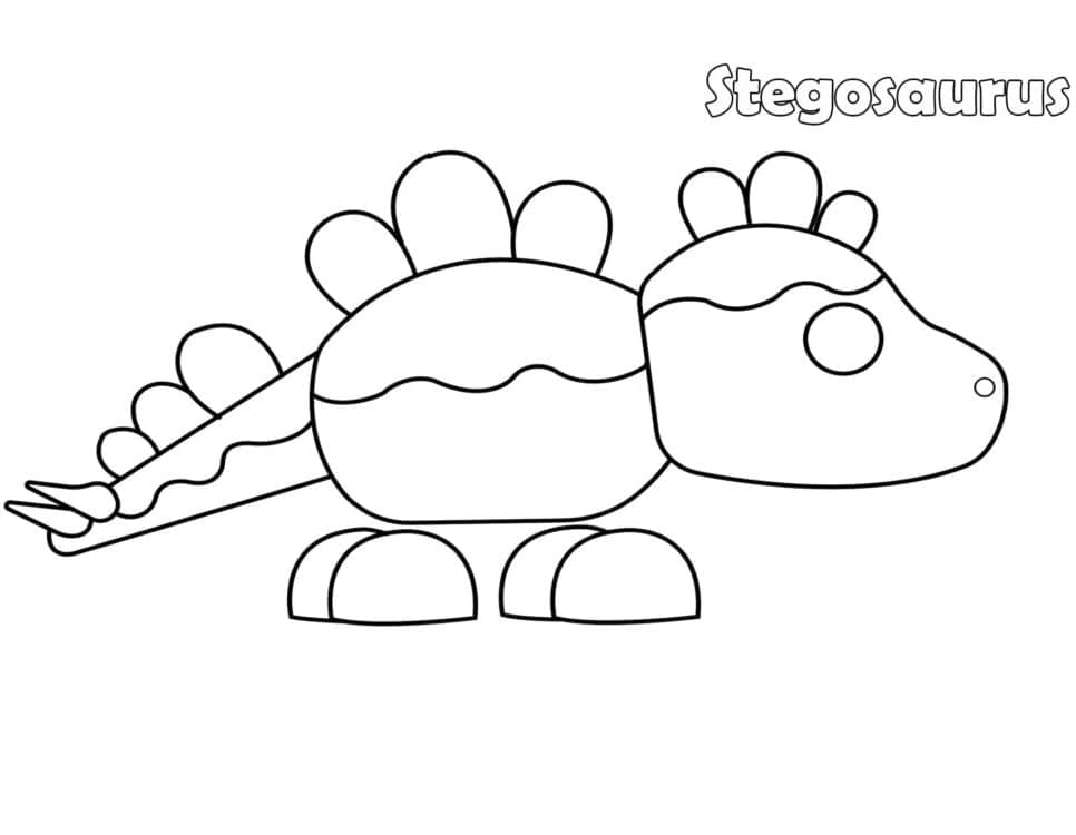Stegosaurus fra Adopt Me fargelegging