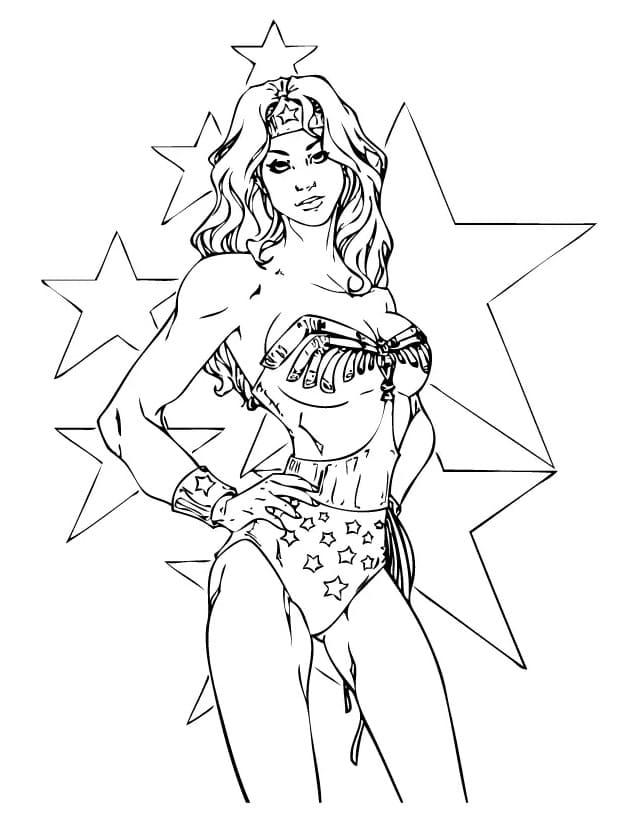 Stjernen Wonder Woman fargelegging