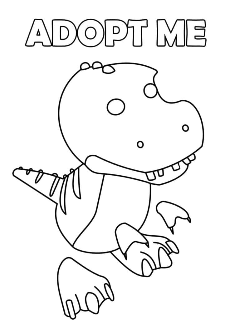 T-Rex fra Adopt Me fargelegging