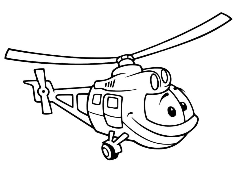 Tegneserie Helikopter fargelegging
