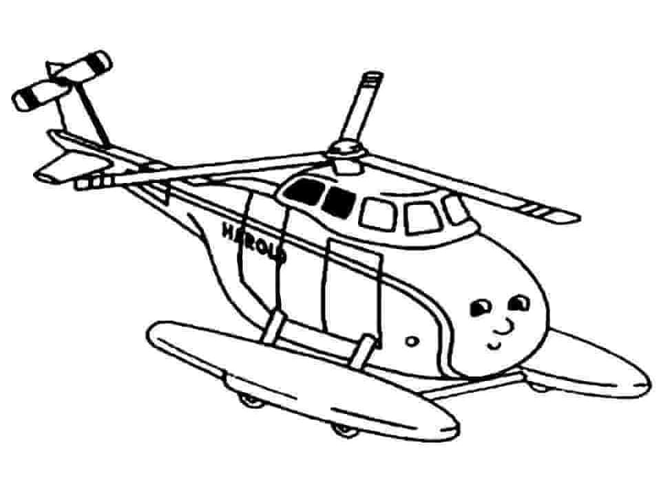 Tegneseriehelikopter for barn fargelegging