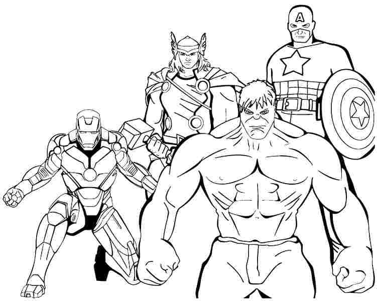 Tegning Avengers fargeleggingsside