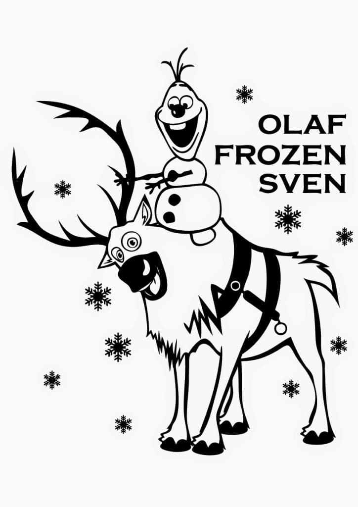 Tegning Olaf Rider Sven fargeleggingsside