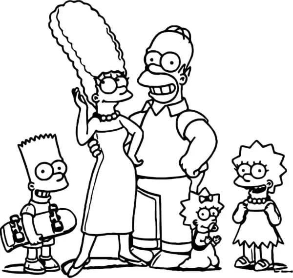 The Simpsons gratis utskrivbar fargelegging